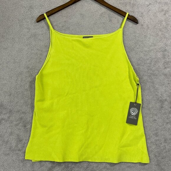 NEW Vince Camuto Womens XL Ribbed Sleeveless Sweater Tank Top Key Lime - Picture 2 of 8